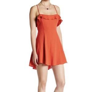 Free People More Than a Mini Dress Coral Orange Gauze 100% Cotton S Boho Beach